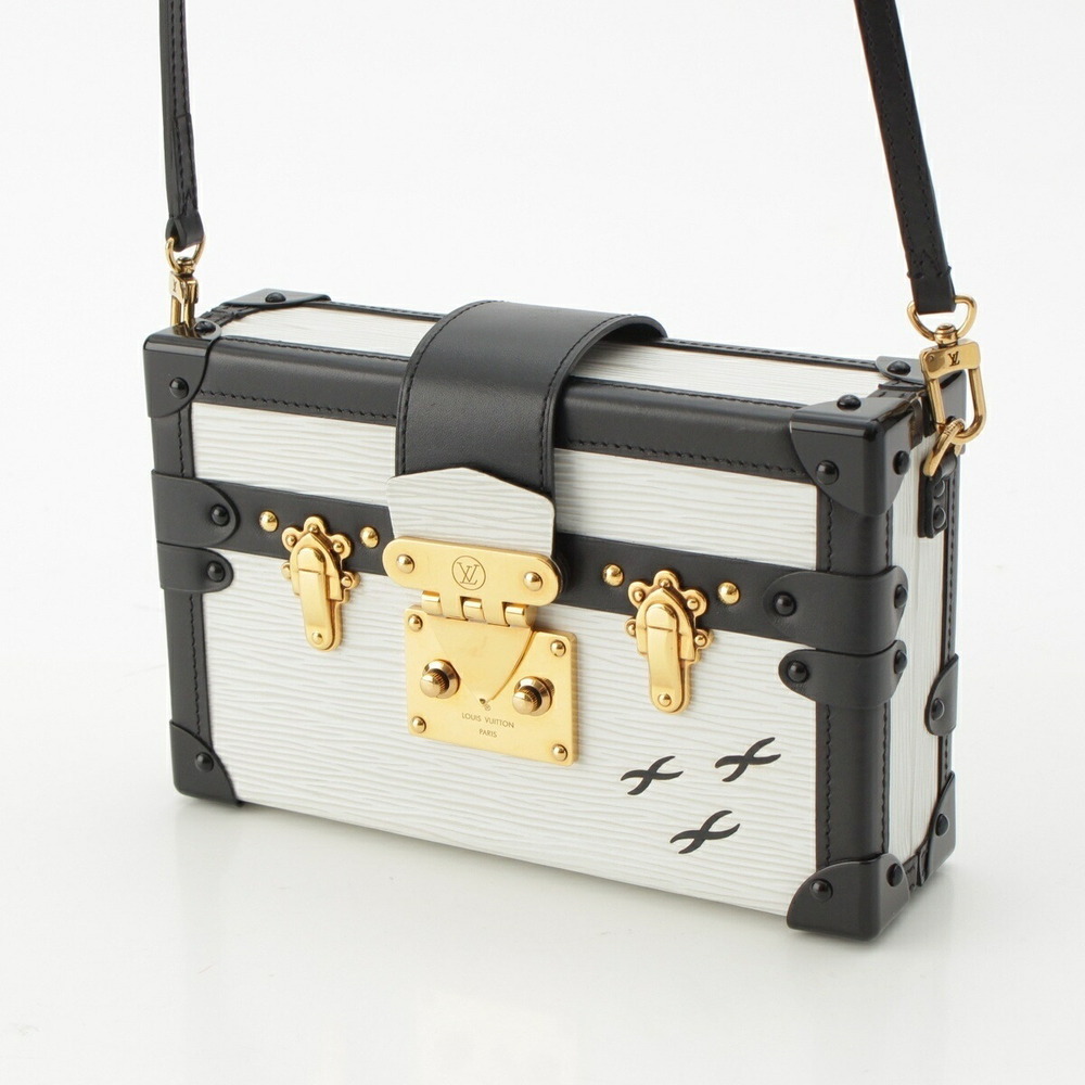 Louis Vuitton Trunk Bag White Epi Malle Shoulder